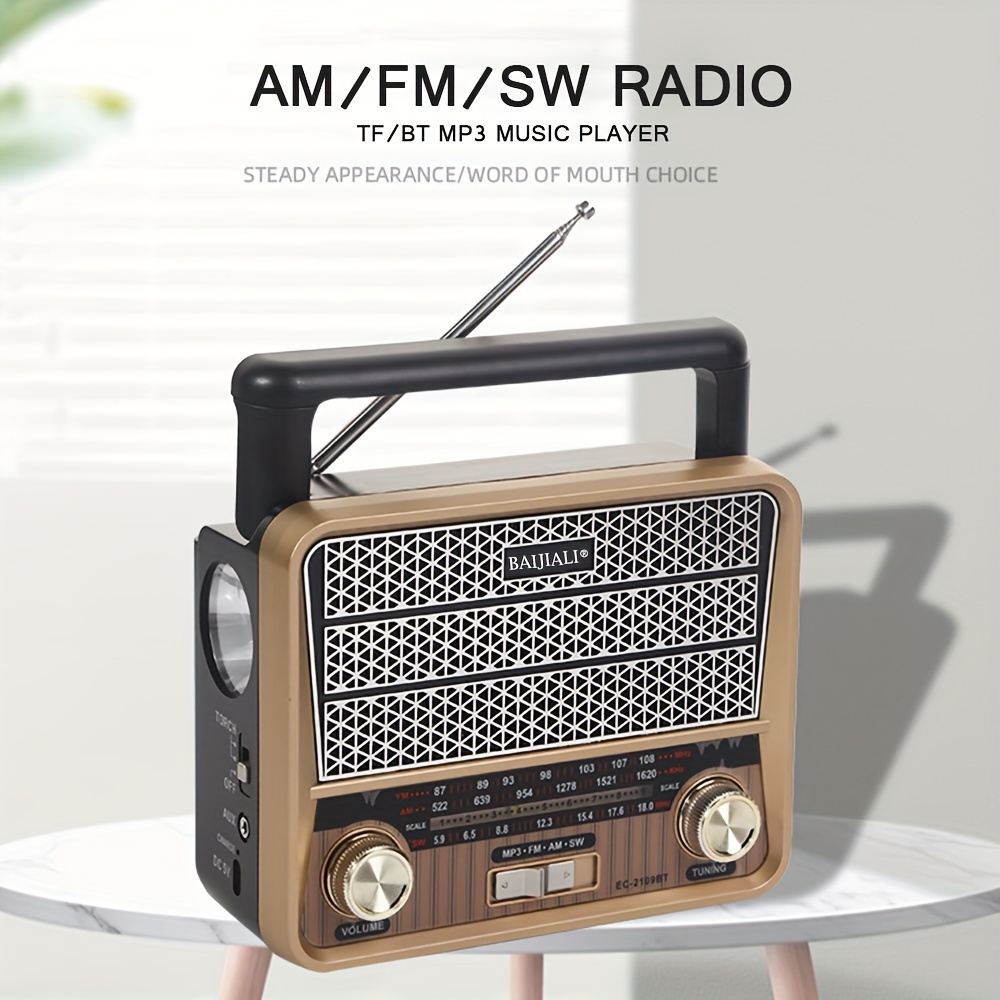 Radio Retro Portatil Inalámbrica Usb Bluetooth Fm-am-sw Mp3