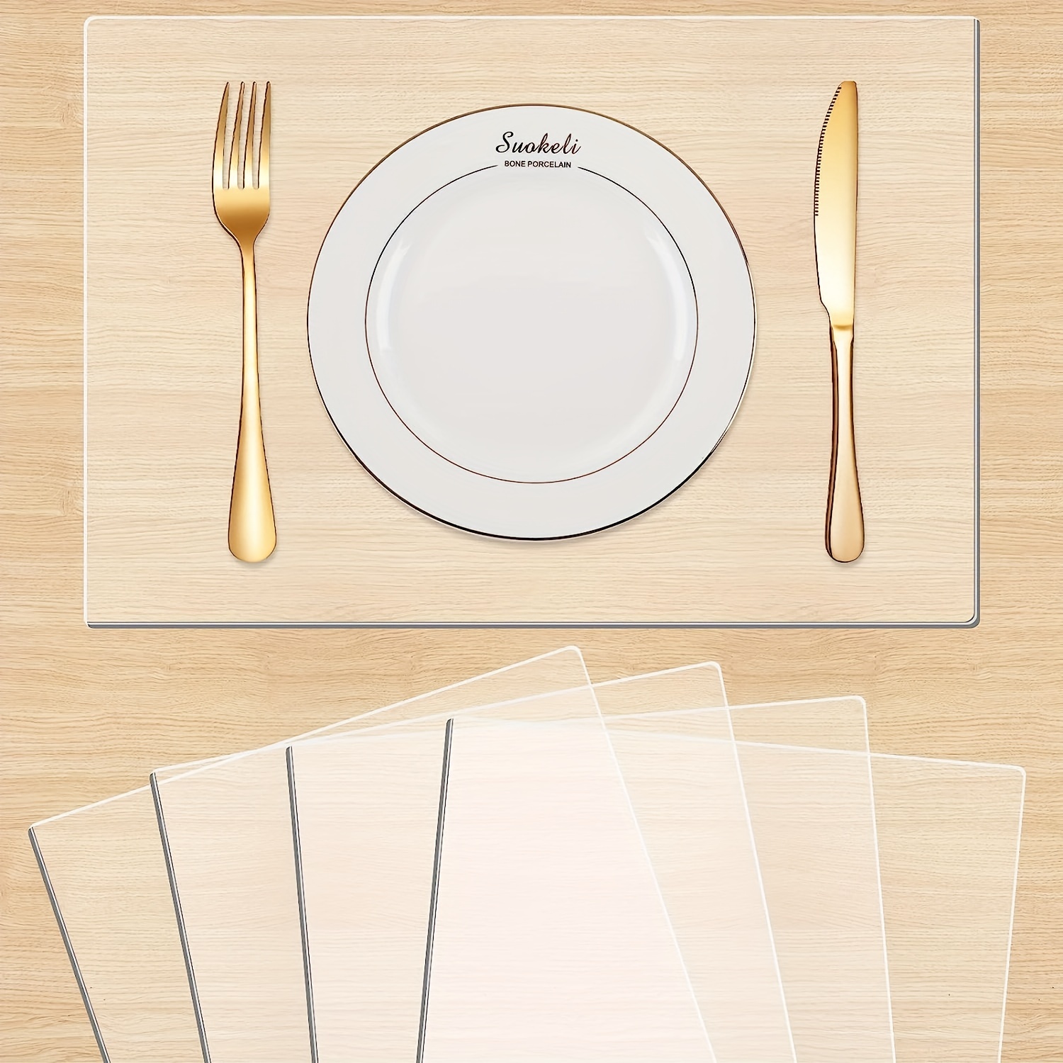 Plastic Placemats Wipe Clean Thick Clear Placemats - Temu