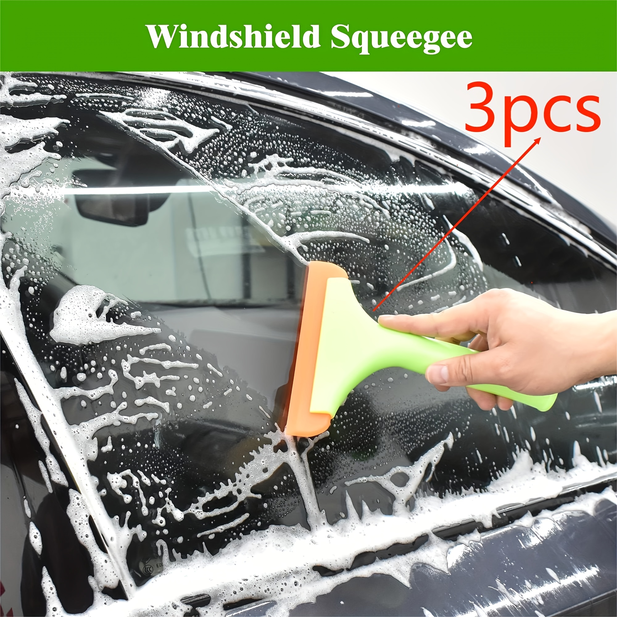 2 x Rubber Soft Blade Wash Squeegee Car Windshield Water Wiper for Glass/  Mirror