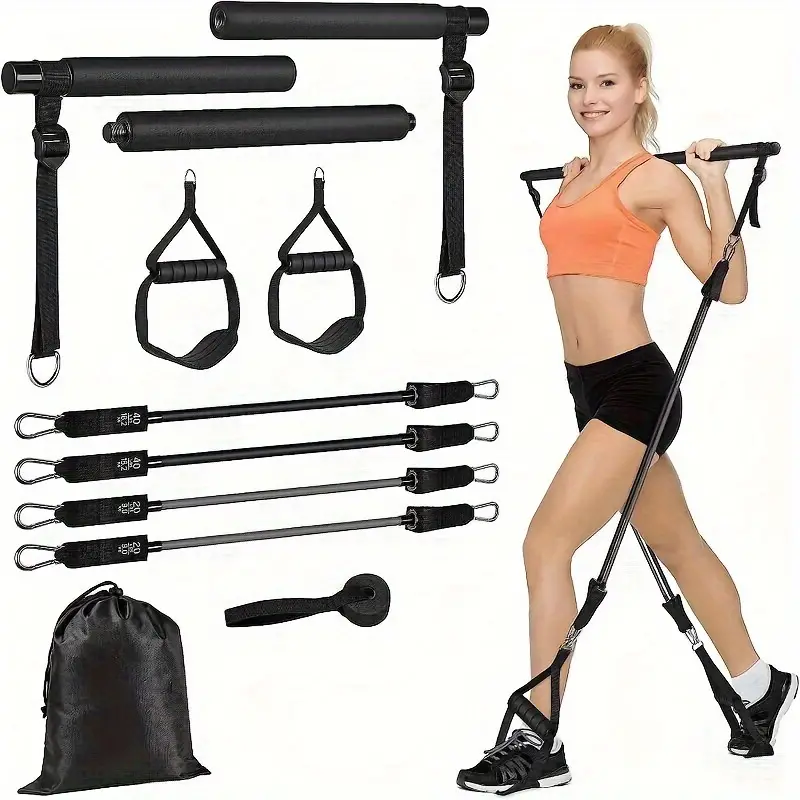 Portable Pilates Stick Kit Latex Resistance Band Exercise - Temu