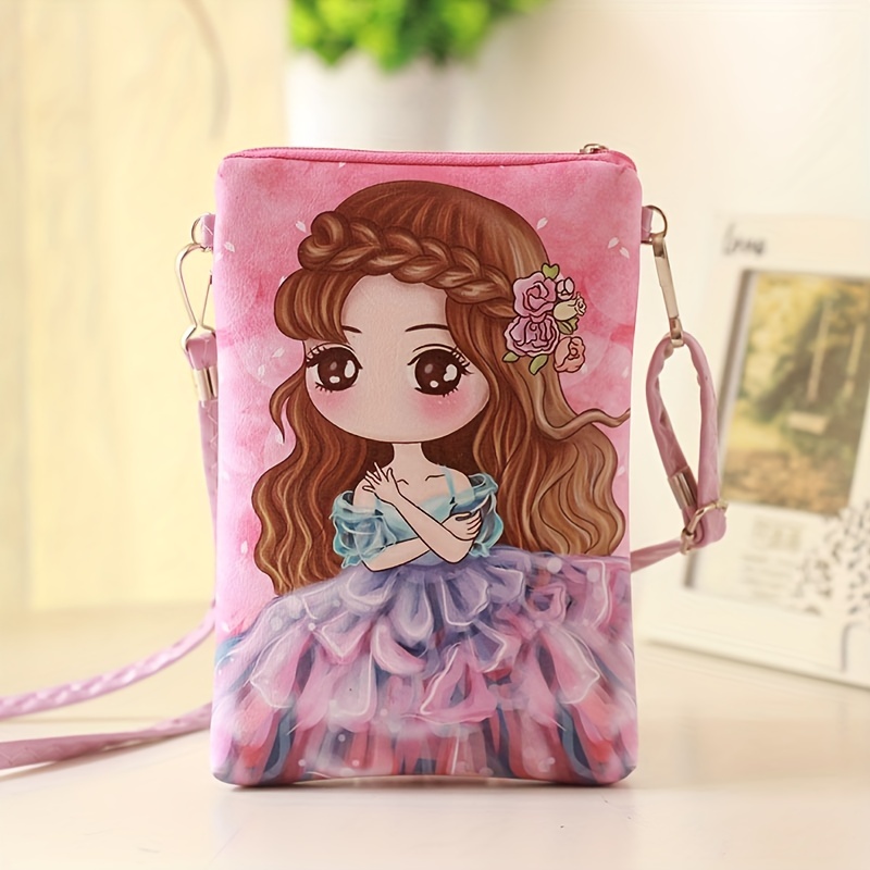 1pc Cartoon Pink Bear Shaped Coin Purse With Bowknot, Mini Zipper