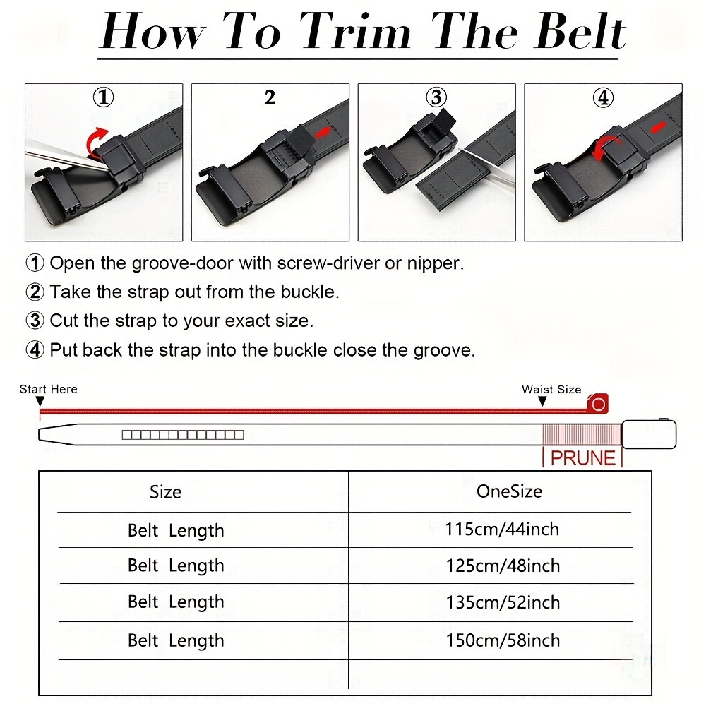 Belt Men Ratchet Belt Dress Adjustable 4 45 Cm Leath - Jewelry