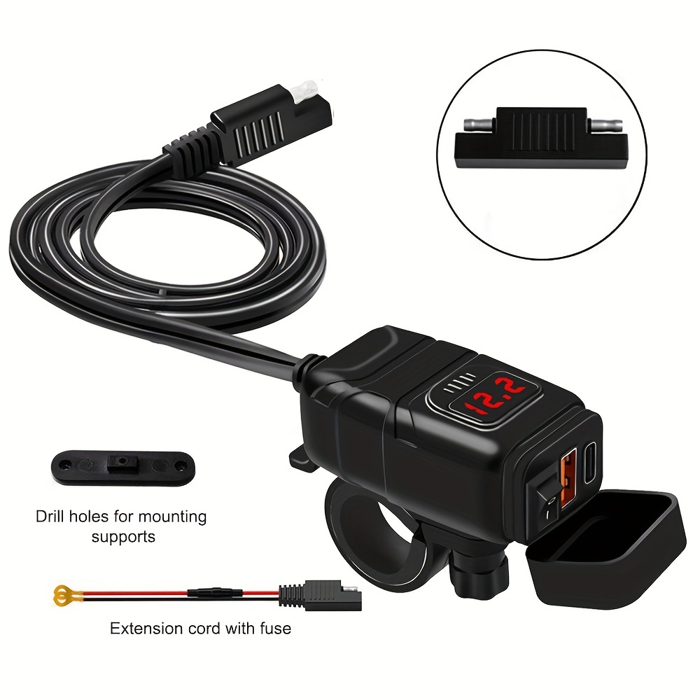 Pd+qc3.0 Motorcycle Mobile Phone Charging 12v Fast Charging - Temu