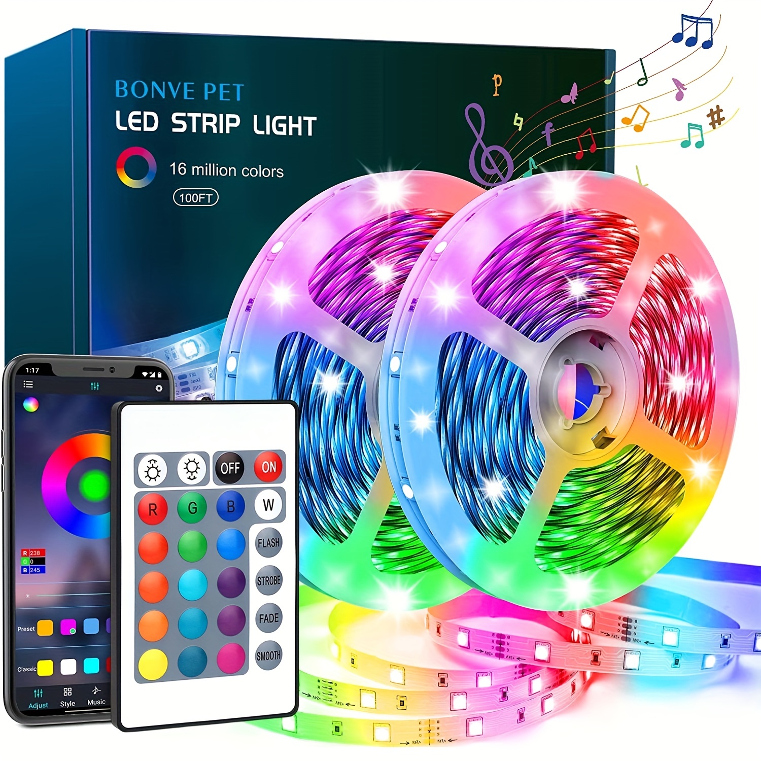 Bonve Pet LED Strips Light 10M, Bluetooth RGB LED Germany