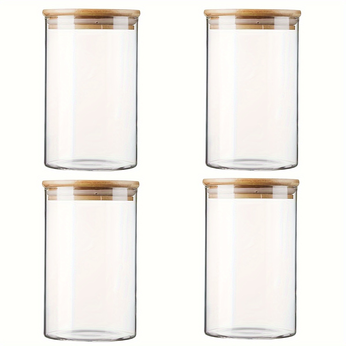 Glass Spice Storage Canisters with Bamboo Lid 6oz