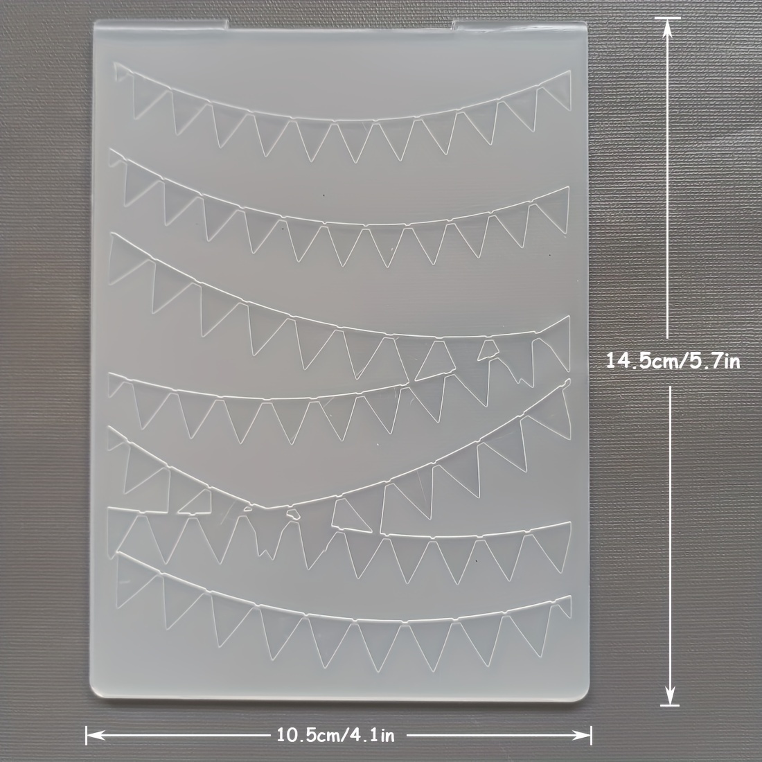 Birthday Party Triangle Flag Embossed Folder Plastic Embossing Folders For Card Making Embossing Machine Template For Paper Craft Album Stamps .5×14.5 Cm/4.1×5.7 Inch