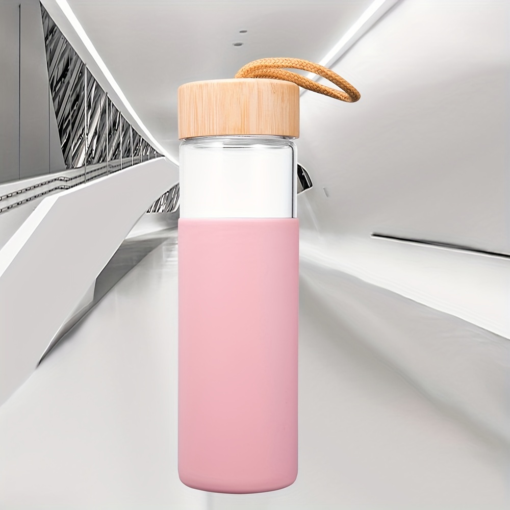 Glass Water Bottle with Silicone Sleeve (550ml)