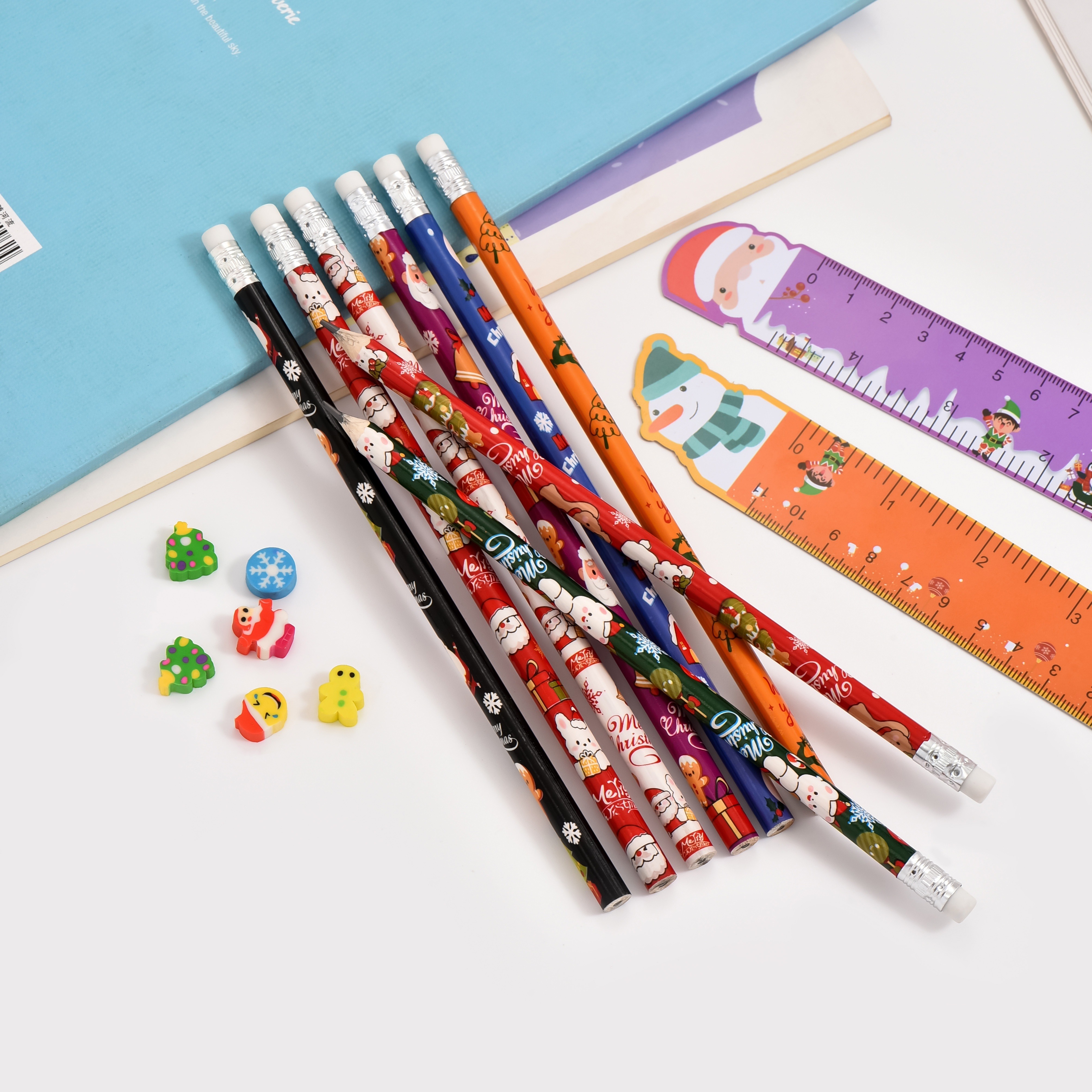 Student Prize Cartoon Stationery Set Cute Pencil Holiday Gift School  Supplies(2 Pencils+1 Ruler+ 1 Pencil Sharpener+1 Eraser) - Temu Greece