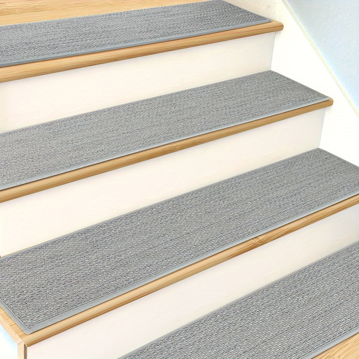 Bullnose Carpet Stair Treads Light Gray