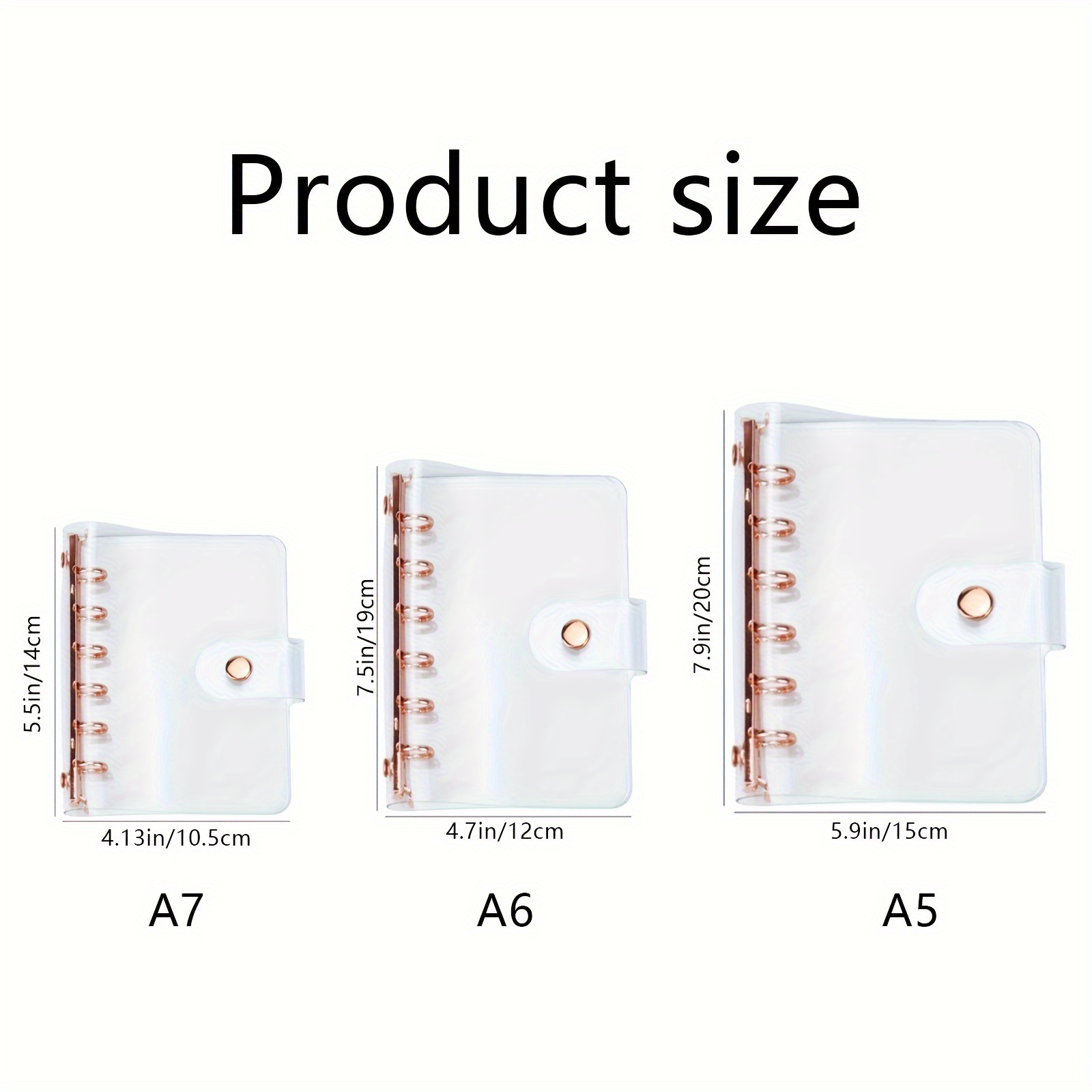 1pc A5 A6 A7 Rose Binder Cover, Thickened Shell, Six-hole Flexible Refillable Ring Binder