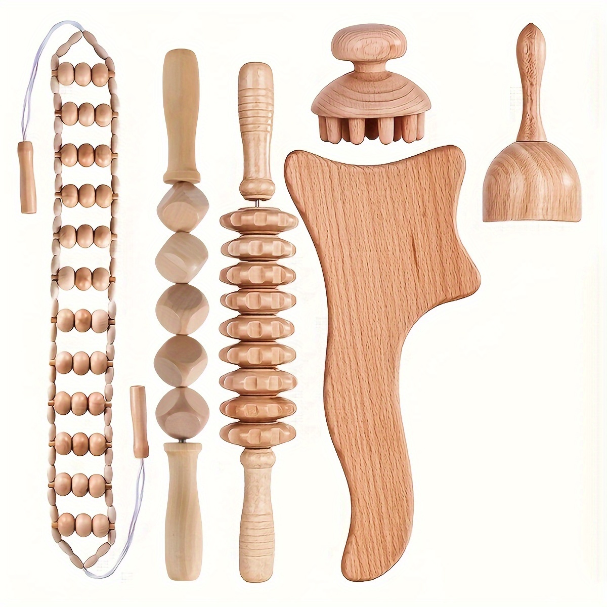 Wooden Massage Kit Wood Therapy Massage Tools Lymphatic - Temu