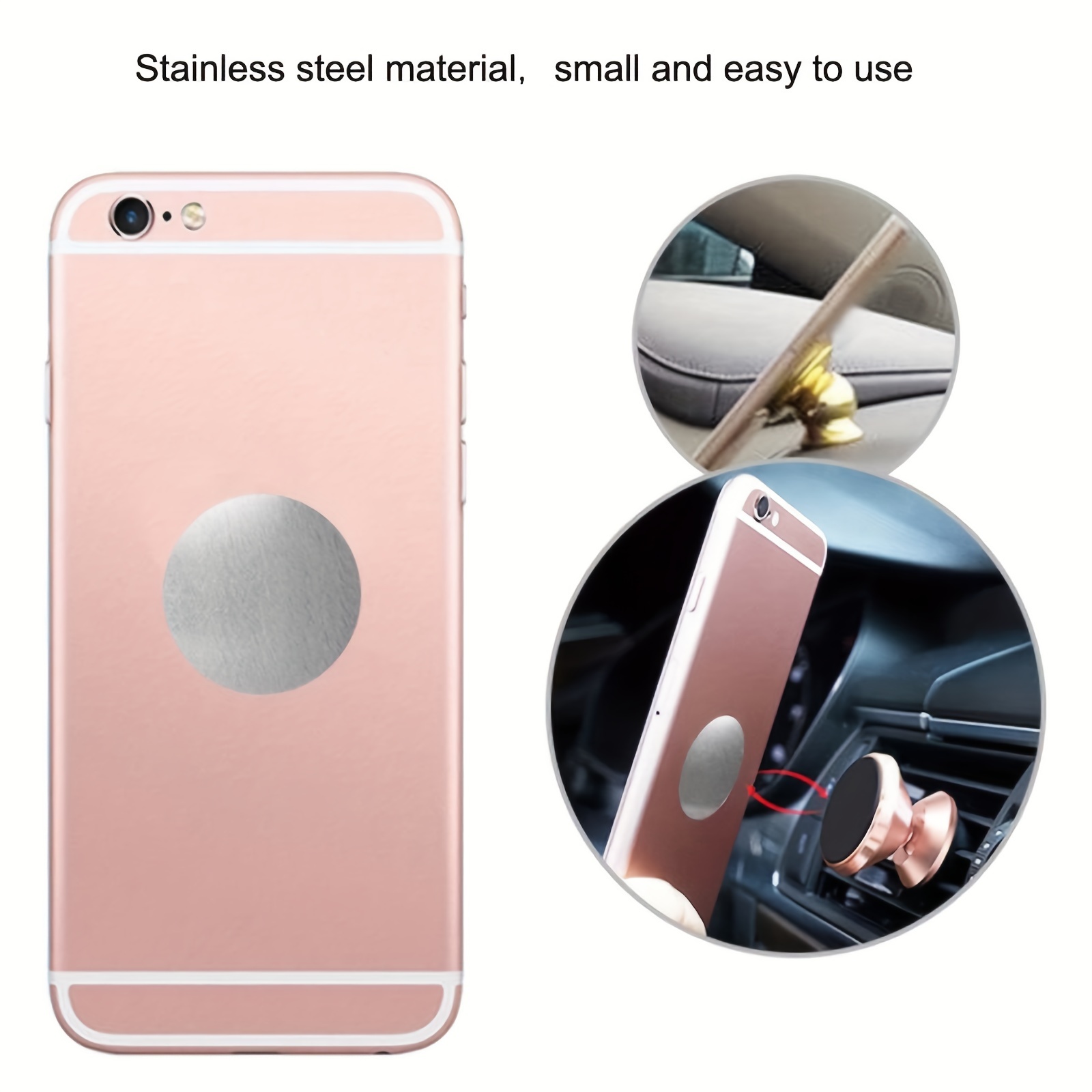 10pcs Mount Metal Plate For Magnetic Cell Phone Car Cradle, Round Sheet  With Adhesive For Magnet Phone Holder, Phone Metal Plate For Magnetic Mount  Ir