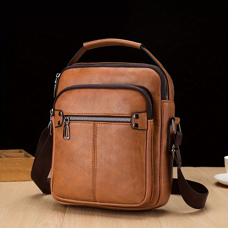 Mens vertical deals messenger bag