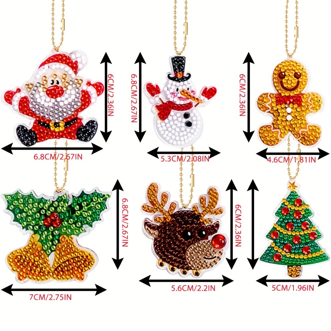 Christmas Artificial Diamond Painting Keychains 5d Diy - Temu