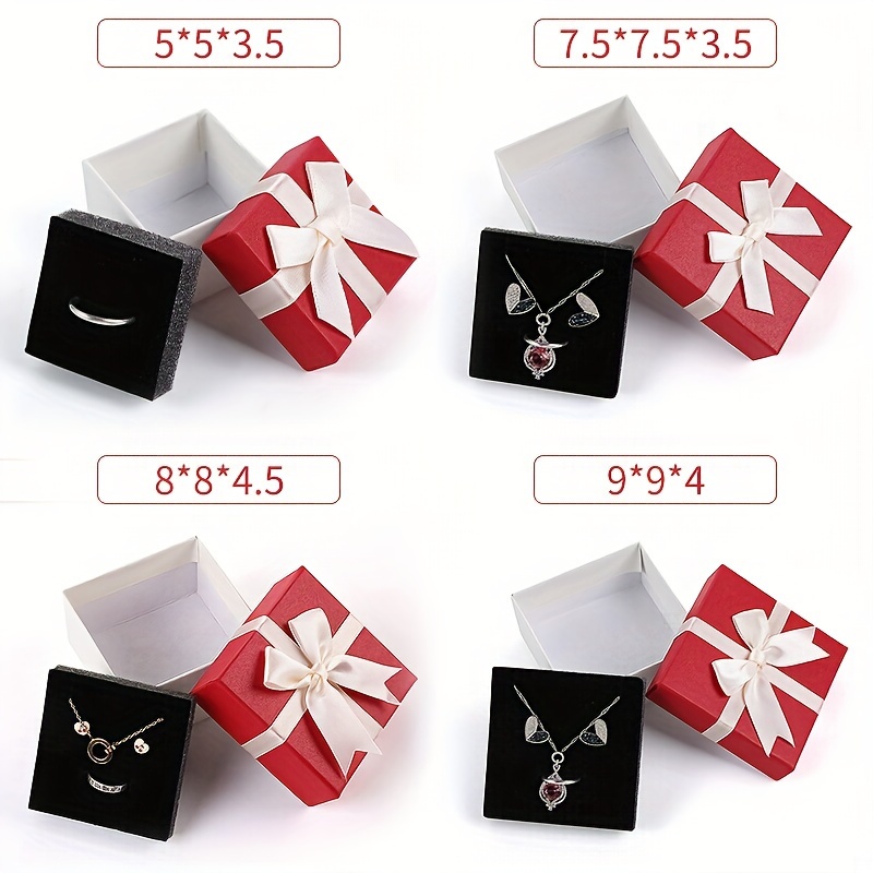 Gift Box Earrings Necklace Bracelet Container Jewelry Packaging Jewelry  Holder Orange White Bowknot Jewelry Box Bow