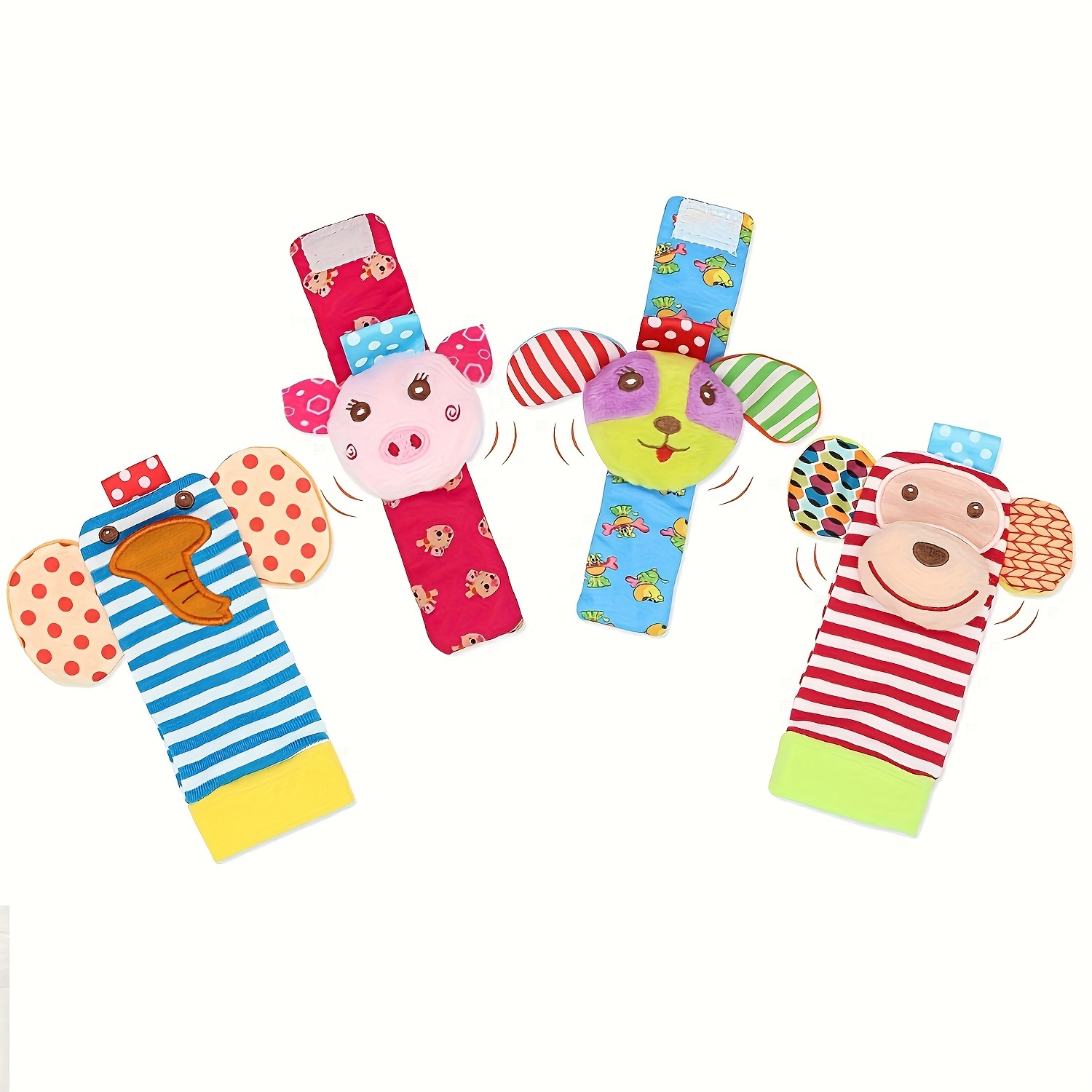4pcs Baby Wrist Rattles Sock Toys Newborn Foot Finder and Wrist