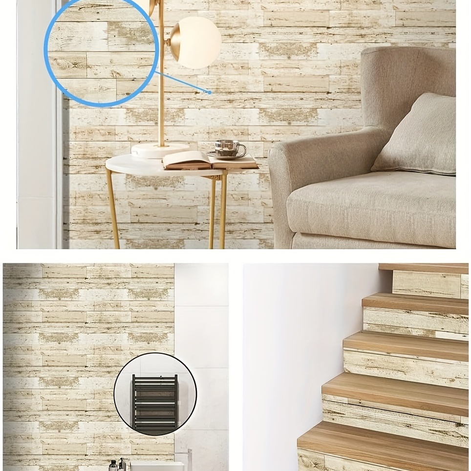 Wood Textured Wall Stickers PVC Wall Decorations Living Room Self-adhesive  Roll Waterproof Flooring Sticker Modern Wallpaper New