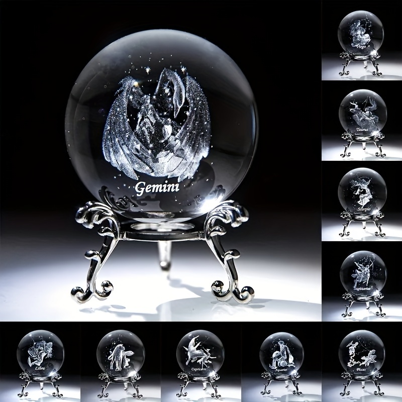 VVW&LIU 6 cm 3D Terre Miniature Gravé Boule de Cristal Verre Globe Sphère  Cristal Artisanat Ornement Maison Boule Décorative Cadeau, avec Base en  Argent, 60mm : : Cuisine et Maison
