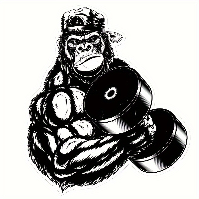 

Weightlifting Fitness Gorilla -6-inch Vinyl Sticker - Suitable For Car Laptops - Waterproof Sticker