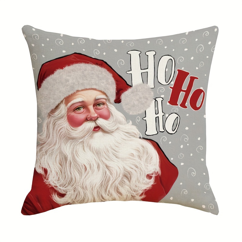 Christmas Christmas Snowman Color Lights Christmas Tree Santa Claus  Pillowcase Home Sofa Cushion Cover Linen Blend Car Cushion Cover Throw  Pillow Home Pillow Insert Not Included - Temu