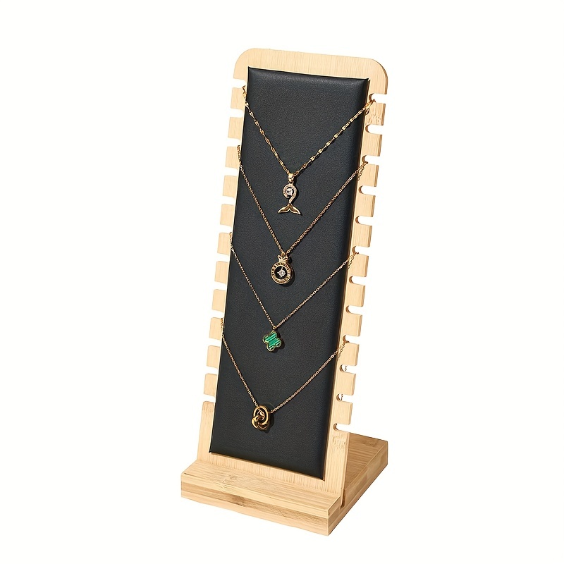 creative wood fashion jewelry pendant holder necklace 3