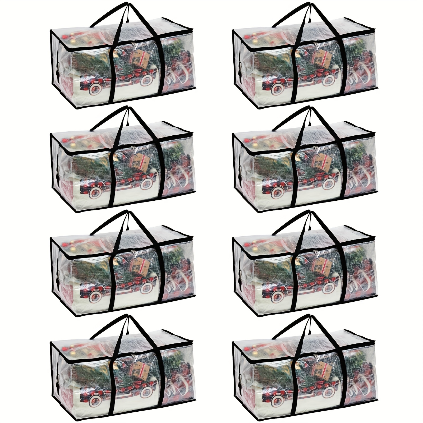 60 Pieces Clear Zipper Storage Bags Plastic Zipper Bags Transparent Zip  Plastic Bags Expandable Bottom Bag with Carry Handle for Holding Clothes