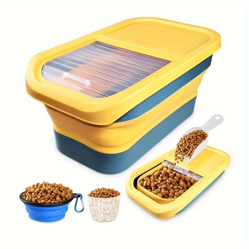 Dog Food Holder Pet Food Storage Bucket With Silicone Sealing Cover  Airtight Pet Food Storage Container For Dog Cat Birds