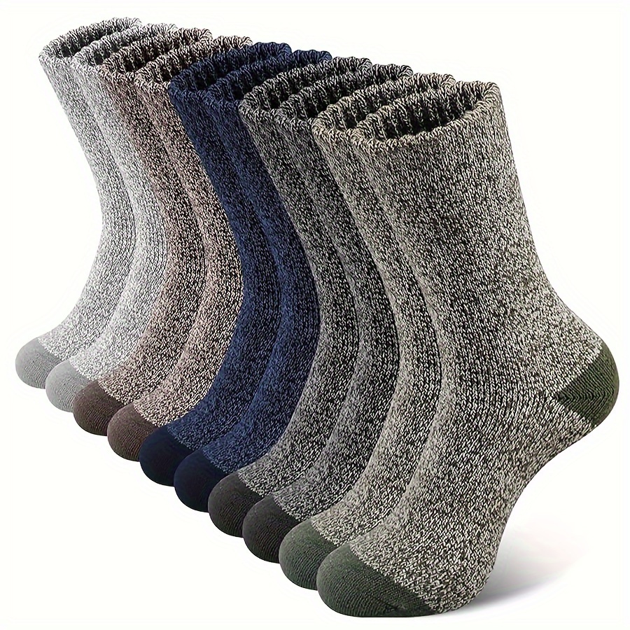 

5 Pairs Merino Wool Socks For Men, Super Thick Hiking Socks Thermal Socks For Cold Weather (usa Size 7-13)