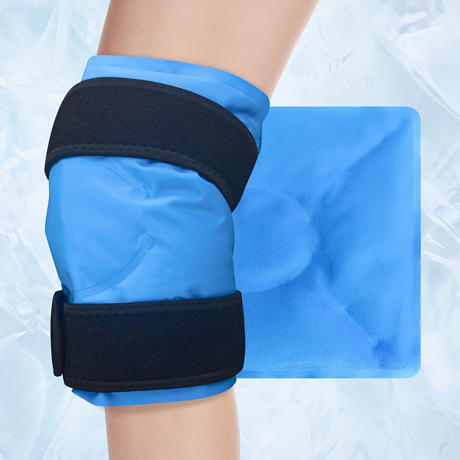  Paquete grande de gel de rodilla para lesiones, bolsa de hielo  reutilizable para cirugía de rodilla, lesiones deportivas, dolores  musculares, envoltura de rodilla de hielo con compresión fría para : Salud