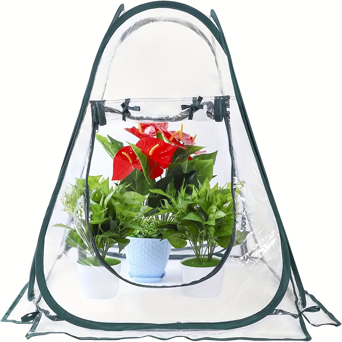 Mini invernadero de plantas para interior y exterior, cubierta de