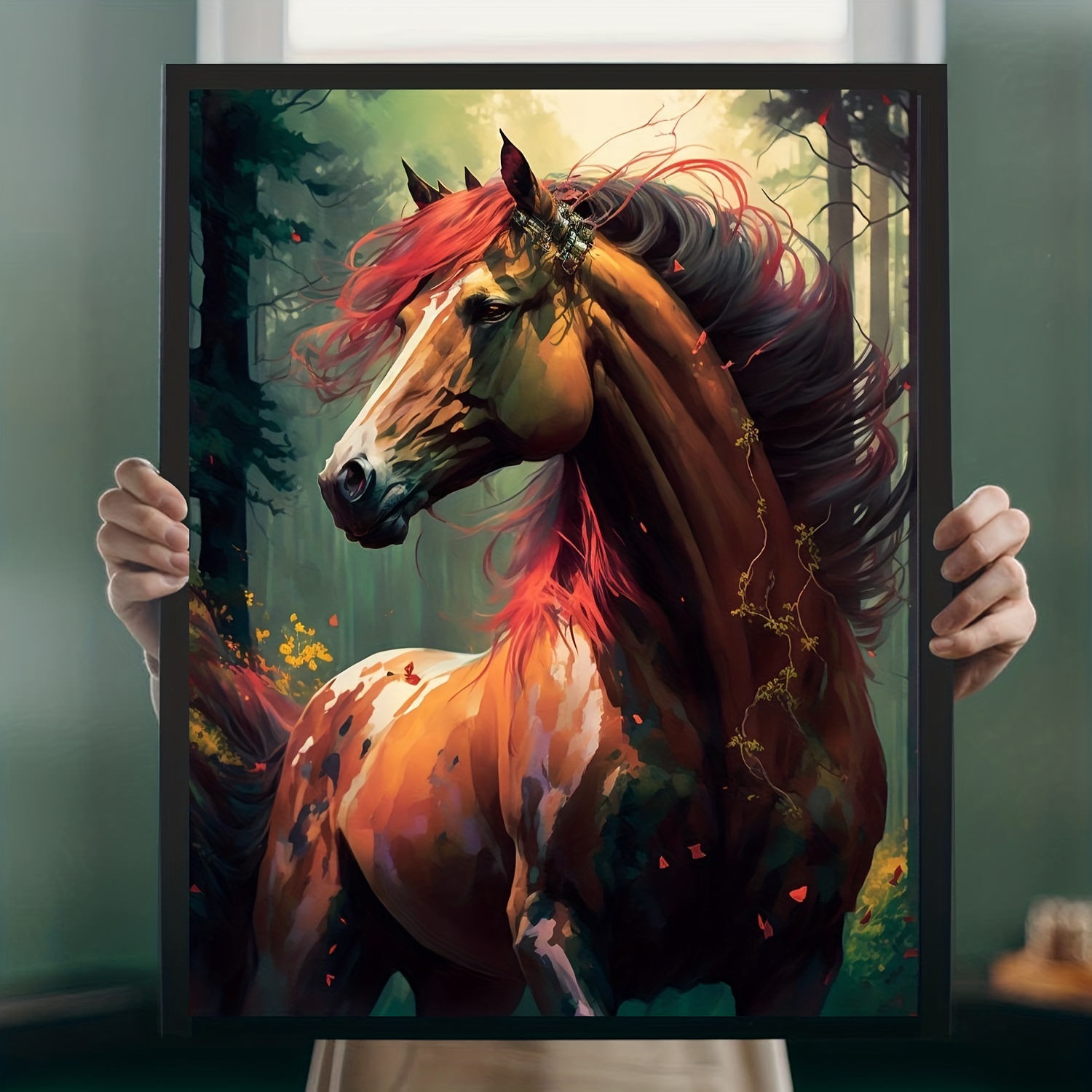 Three Horse Diamond Painting Kit 5d Animal Horse Diy Diamond - Temu