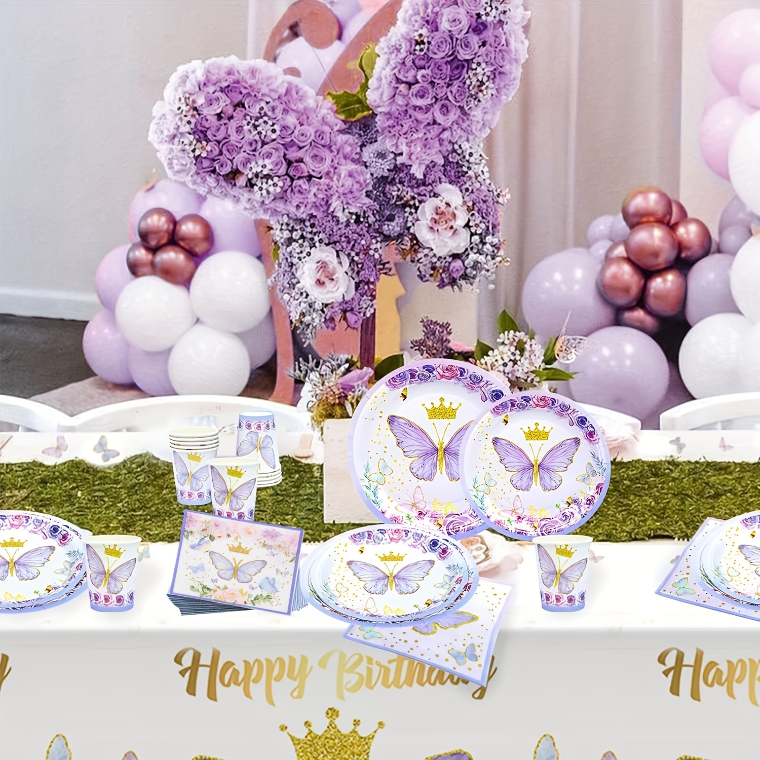Ballons en arc rose violet, 119 pièces, guirlande 3D, papillon doré,  Macaron Pastel, décor pour fête prénatale, fête d'anniversaire pour filles  - AliExpress