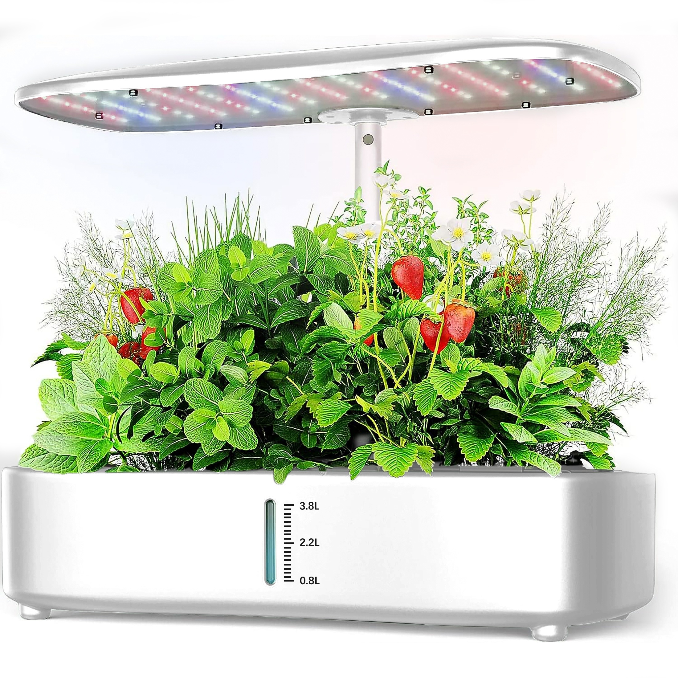 Système de culture hydroponique avec écran LCD tactile,Kit de jardinage  d'herbes d'intérieur à 12 dosettes,Germination des plantes de 3,5 l