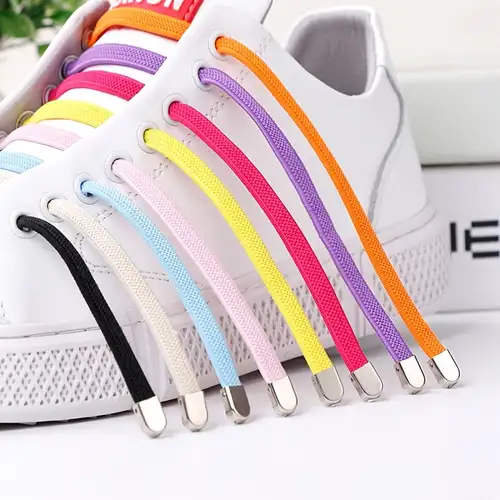 1 Pair Quick Lazy Metal Lock Laces Shoes Accessories Elastic No Tie  Shoelaces for Kids and Adult Sneakers Shoelace 15colors - AliExpress
