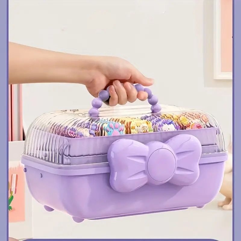 1pc Cute Cartoon Style Storage Box, Children's Hair Accessories Storage  Box, Large Capacity Transparent Jewelry Case, Hairpin Rubber Band Finishing  Or