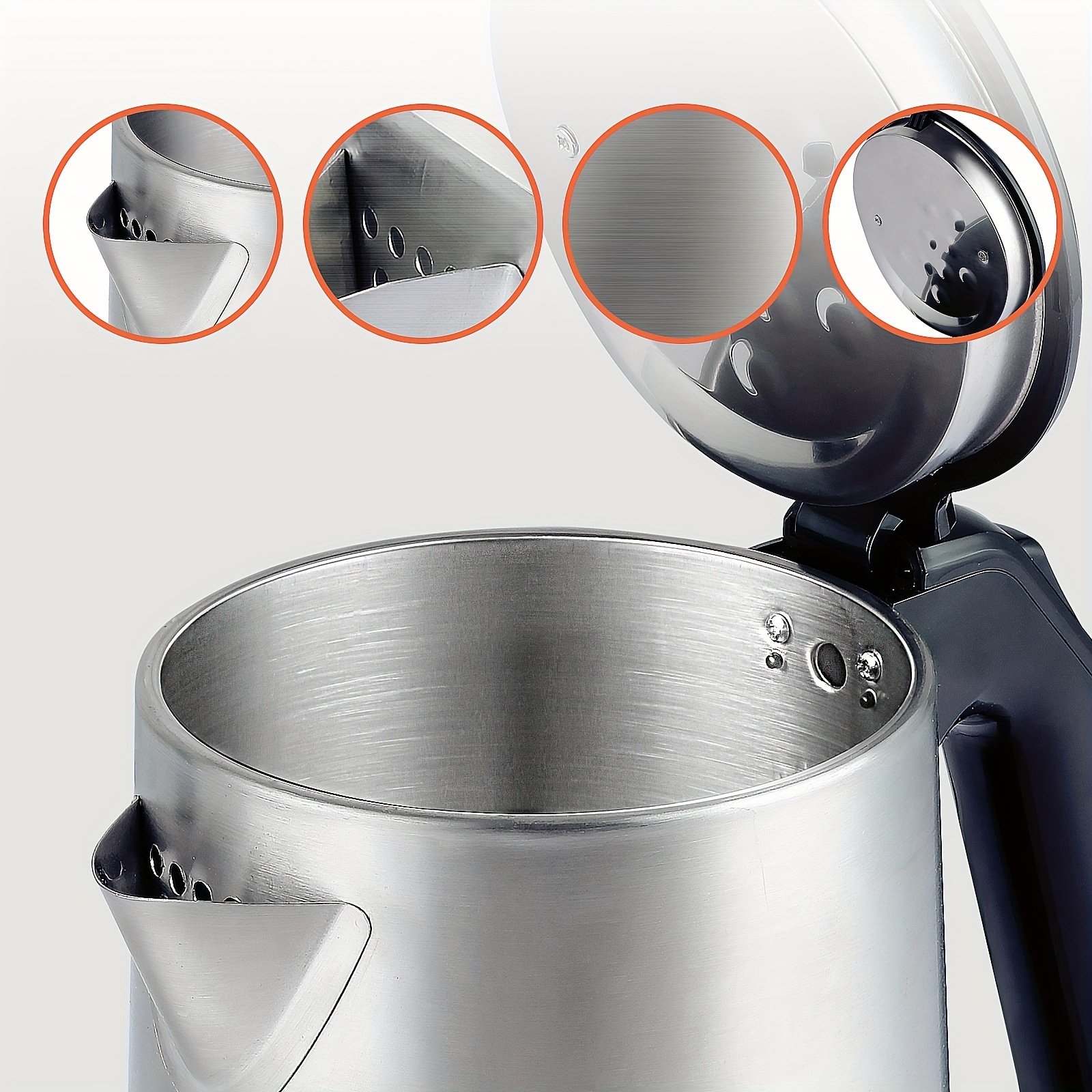 Electric Tea Kettle For Boiling Water, Stainless Steel Double Wall