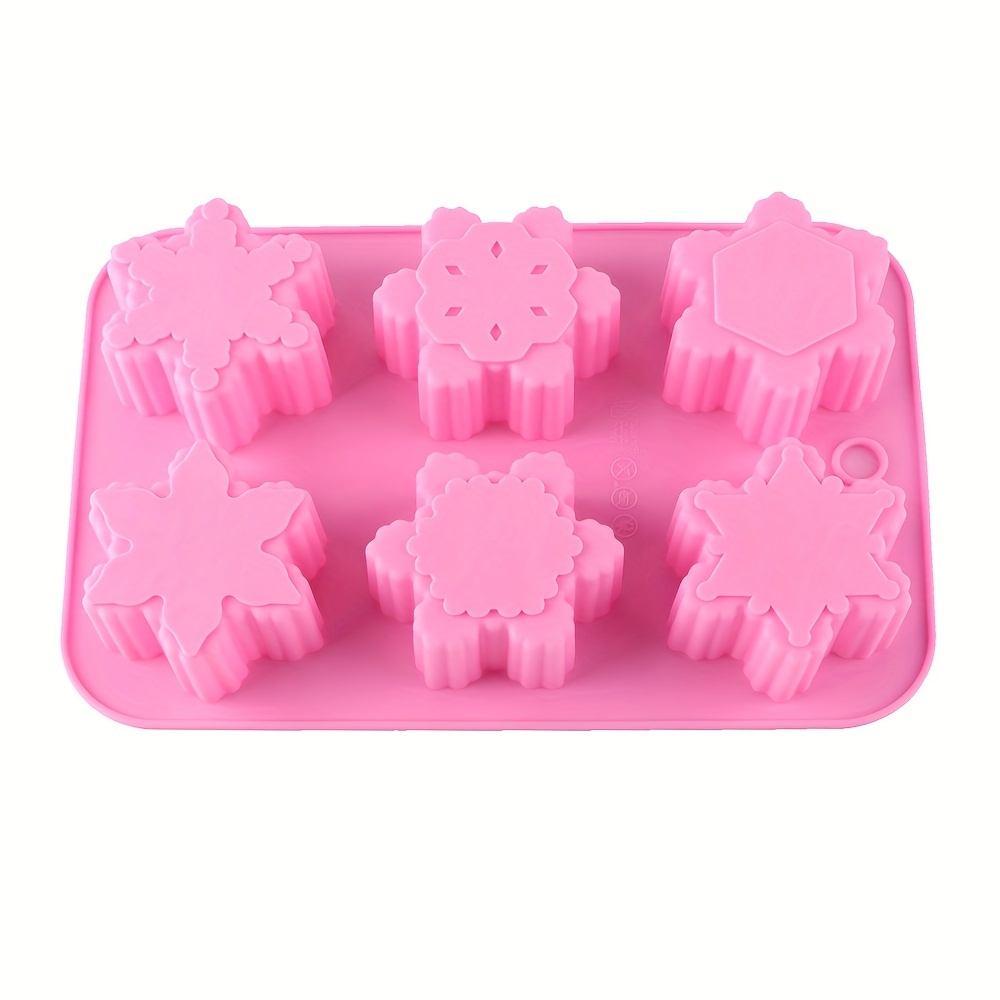  Silicone Snowflake Molds - 2 Pcs Christmas Soap Molds Non-Stick  3D Snowflake Candle Bath Bomb Molds Christmas Baking Tray Cake Cupcake  Backing Mold Chocolate Candy Molds (Pink/Blue) : Home & Kitchen