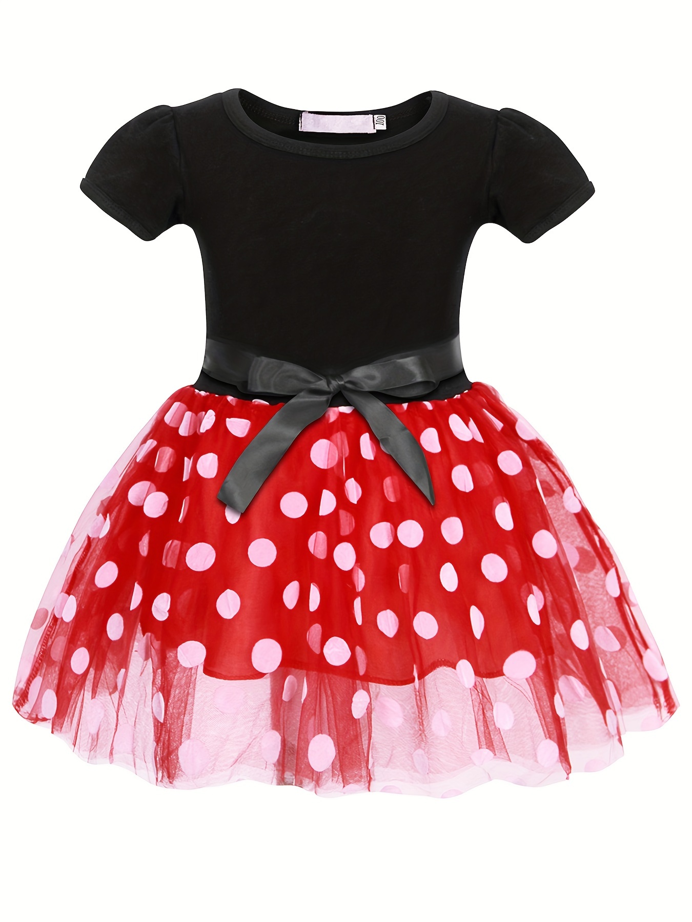 Enfants Fille Minnie Mouse Polka Dot Fête d'anniversaire Bow Tutu Tulle  Robe A