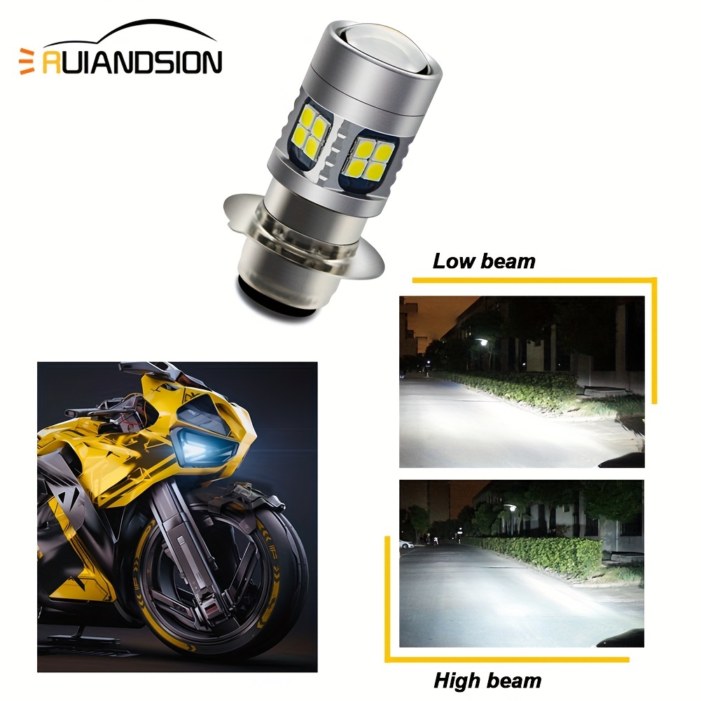Ruiandsion H4 LED Motorcycle light Bulb Yellow DC/AC 12-24V Hi/Lo Beam LED  Bulb Replacement for Motorbike lamp Car Fog Light, Non-polarity