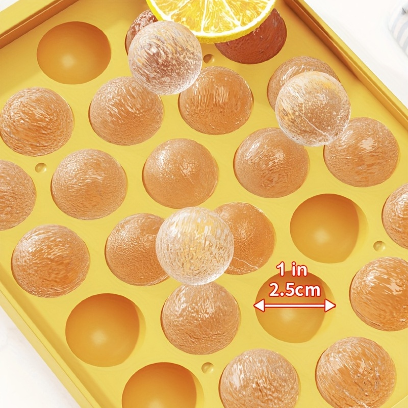Yellow Sphere Ice Cube Tray with Lid & Bin - 2.5 | RYCORE