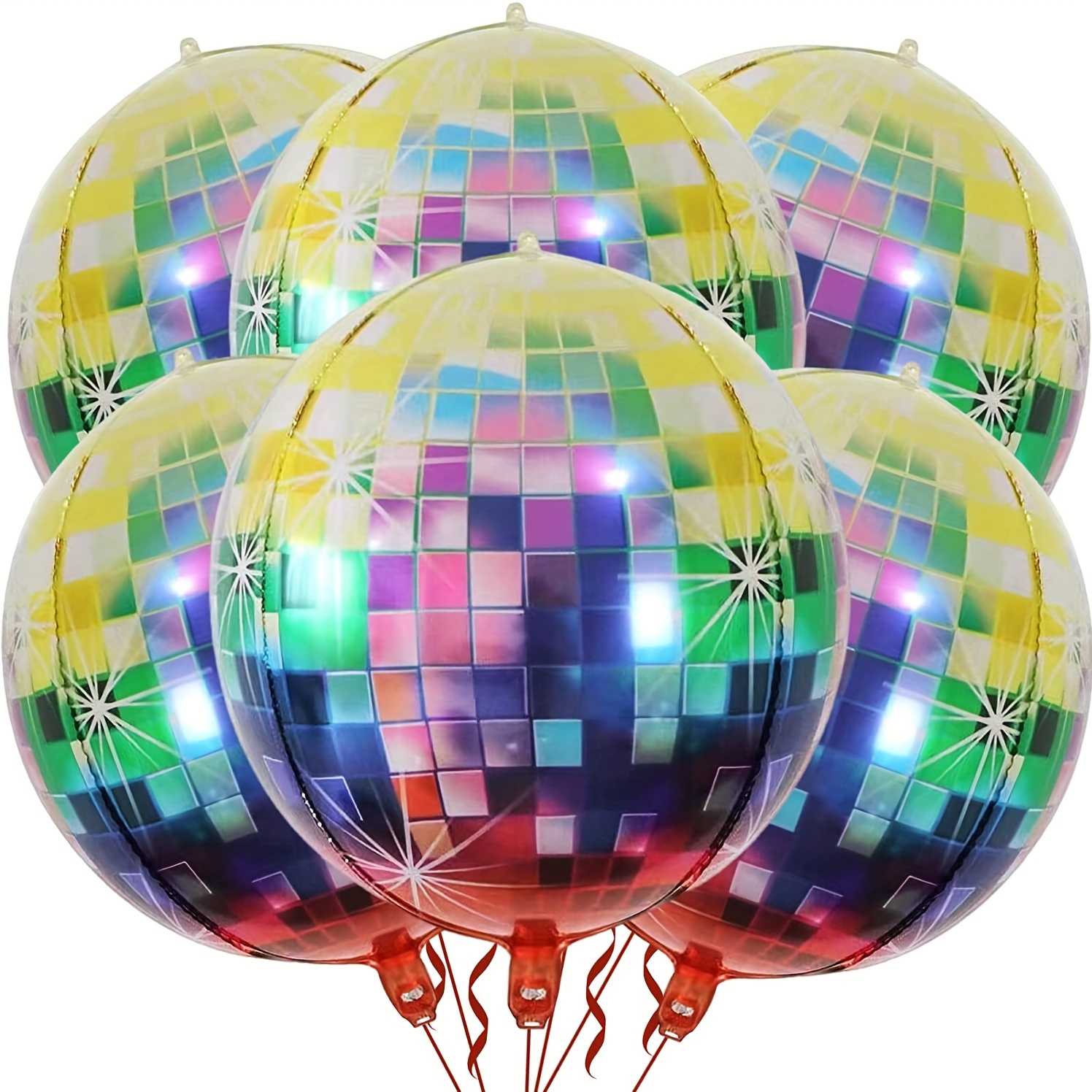 4Pcs/set Disco Ball Balloons 22 Inch 4D Ballon 80s Disco Dance Party Decor  90s Birthday