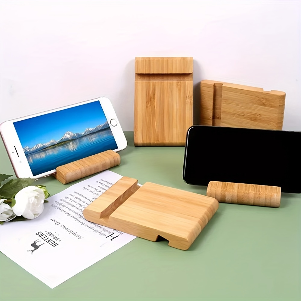 

Mobile Phone Stand, Wooden Phone Stand, Beech Wood Flat Base, Double Groove Wooden Stand, Promotional Gift