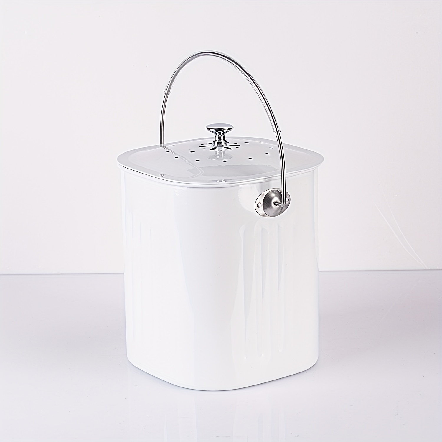 Countertop Compost Bin | Brushed Stainless Steel Compost Pail