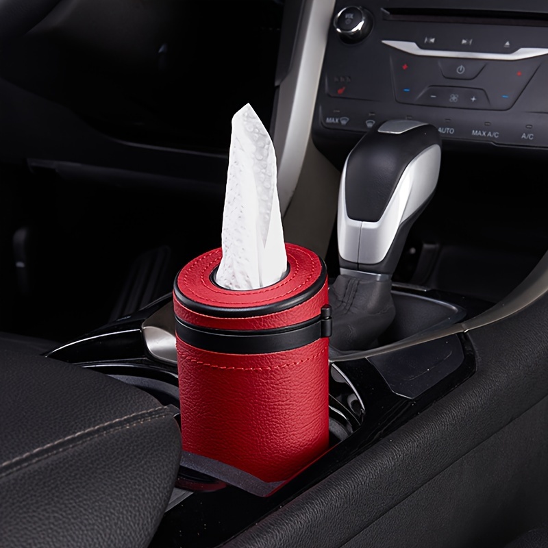 Car Tissue Holder Portable Faux Leather Creative Cylinder - Temu
