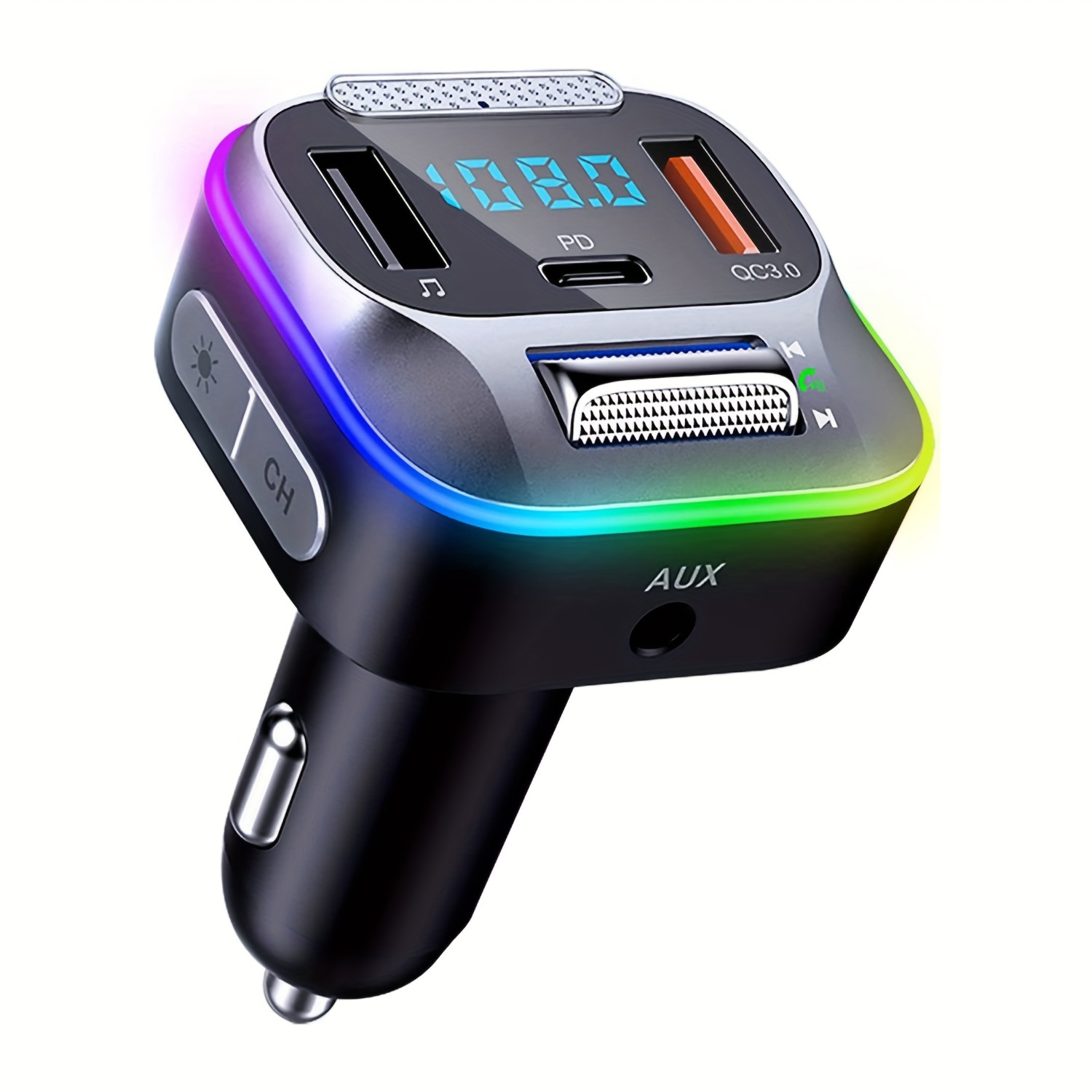 Fm Transmitter C33 Car Hands-free Wireless 5.0 Car Charger Type C