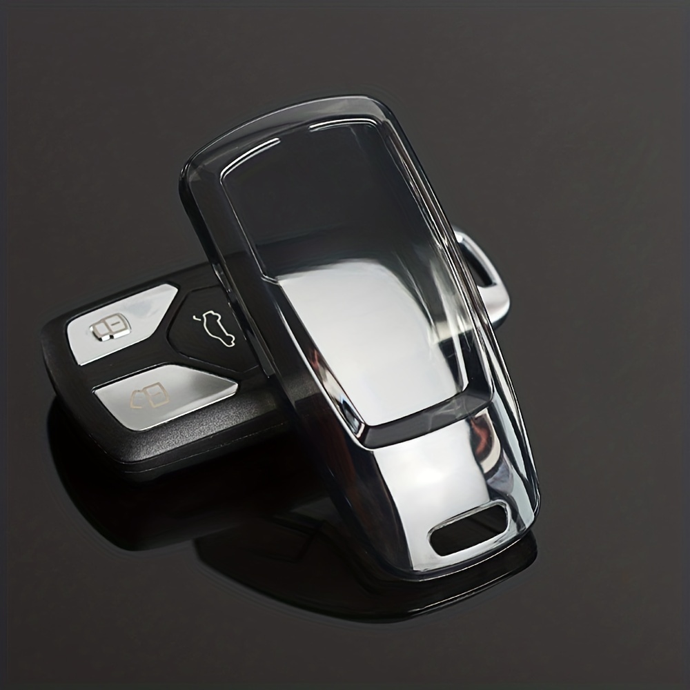 TPU Schlüsselhülle Fernbedienung Cover Schutz für Audi A4 A6 A7 Q5 S5 S8  Silber