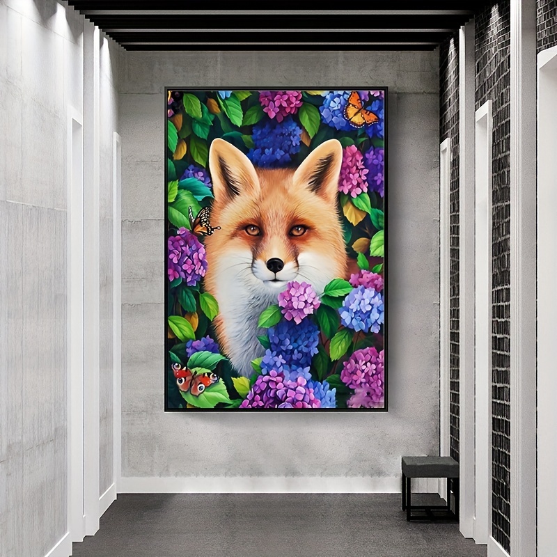 Fox Diamond Painting Kits 5d Cartoon Animals Artificial - Temu