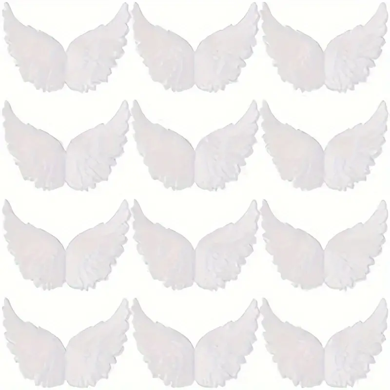 Plastic Angel Wings Crafts Mini 3d White Angel Wings - Temu