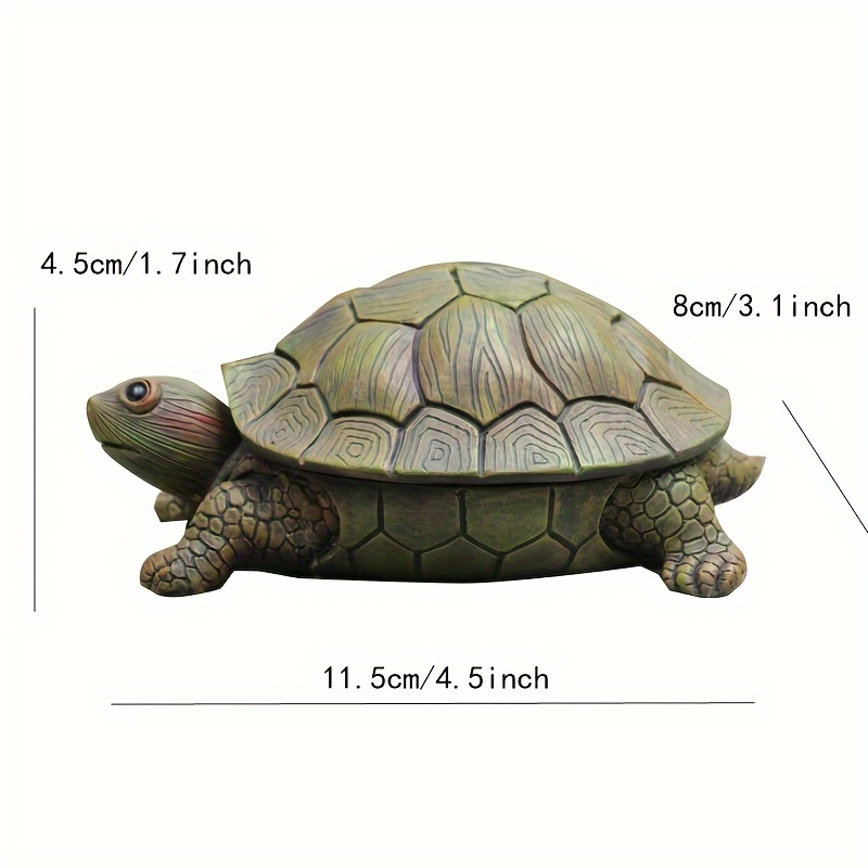 Turtle Ornament Storage Box Resin Statue Art Craft Bookshelf - Temu