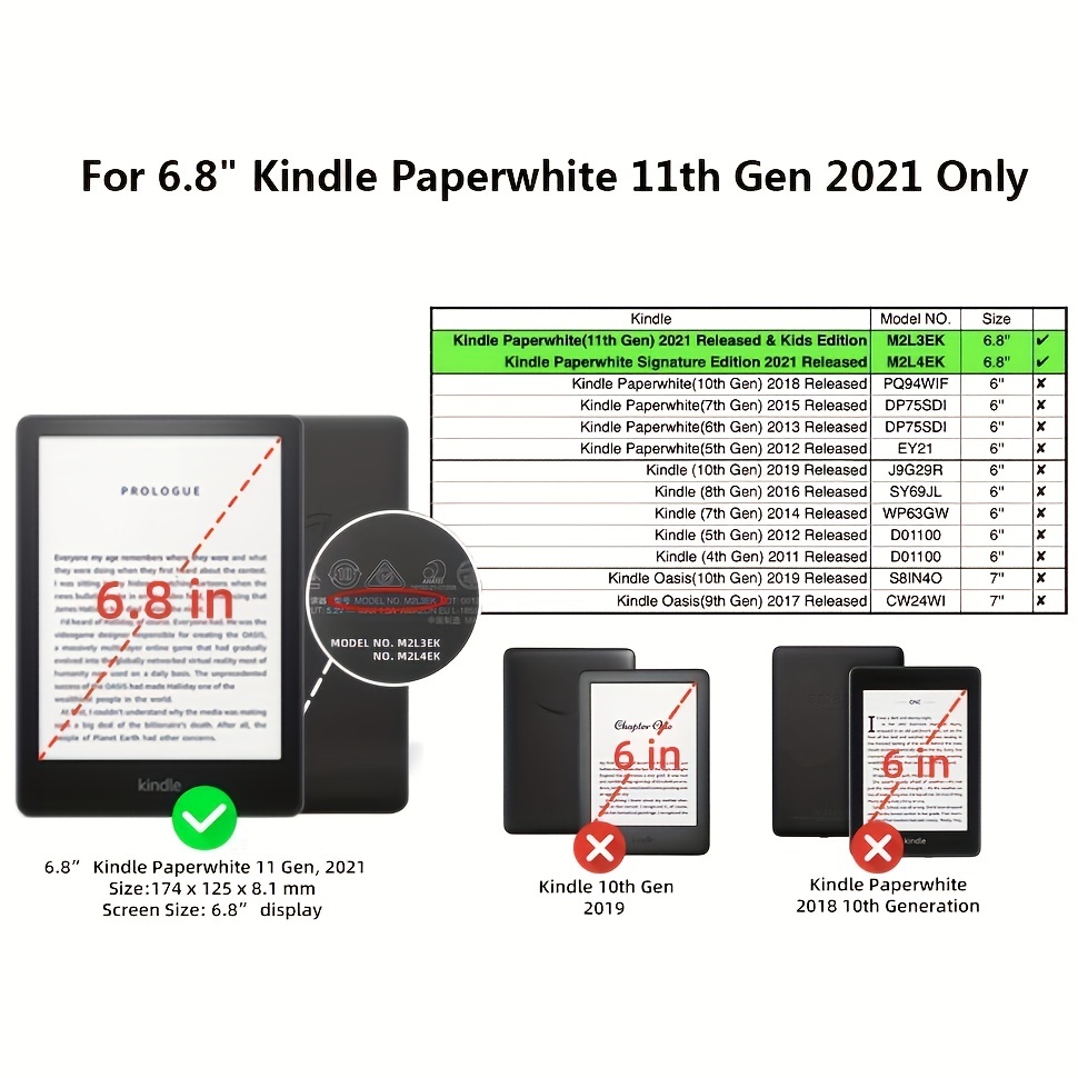 Funda para eBook de 6,8 Pulgadas - Libro electrónico - eReader - Paperwhite  - 6,8 (92) : : Electrónica